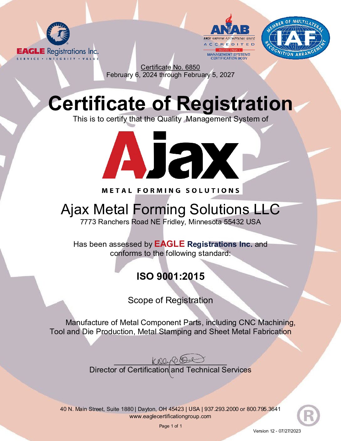 ISO Certificates - 9001:2015