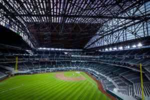 Ajax provided metal custom building parts for Globe Life Field in Arlington, Texas.