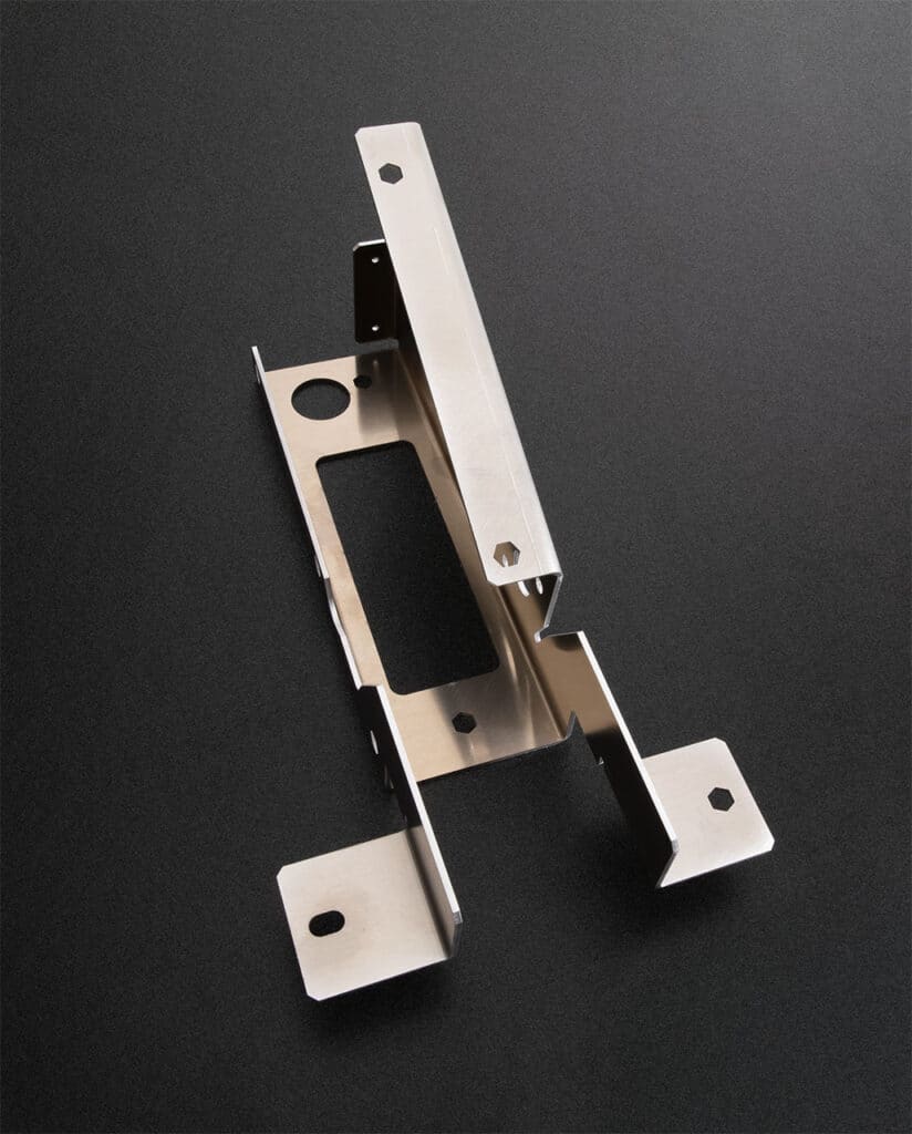 Laser cut, deburred and formed bracket